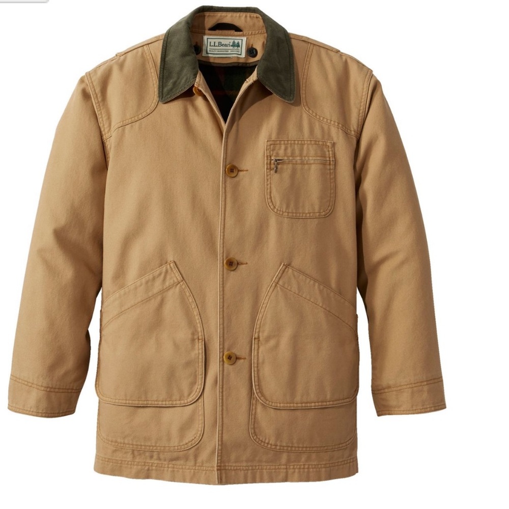 L.L. Bean Men's Heavyweight Tan Canvas Field Coat